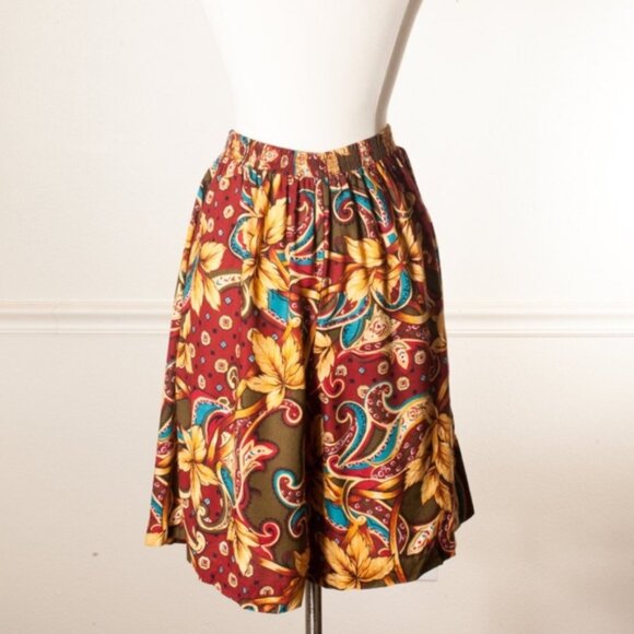 Vintage High Waist Paisley Floral Print Festival Boho Cotton Shorts Lot - Picture 6 of 13